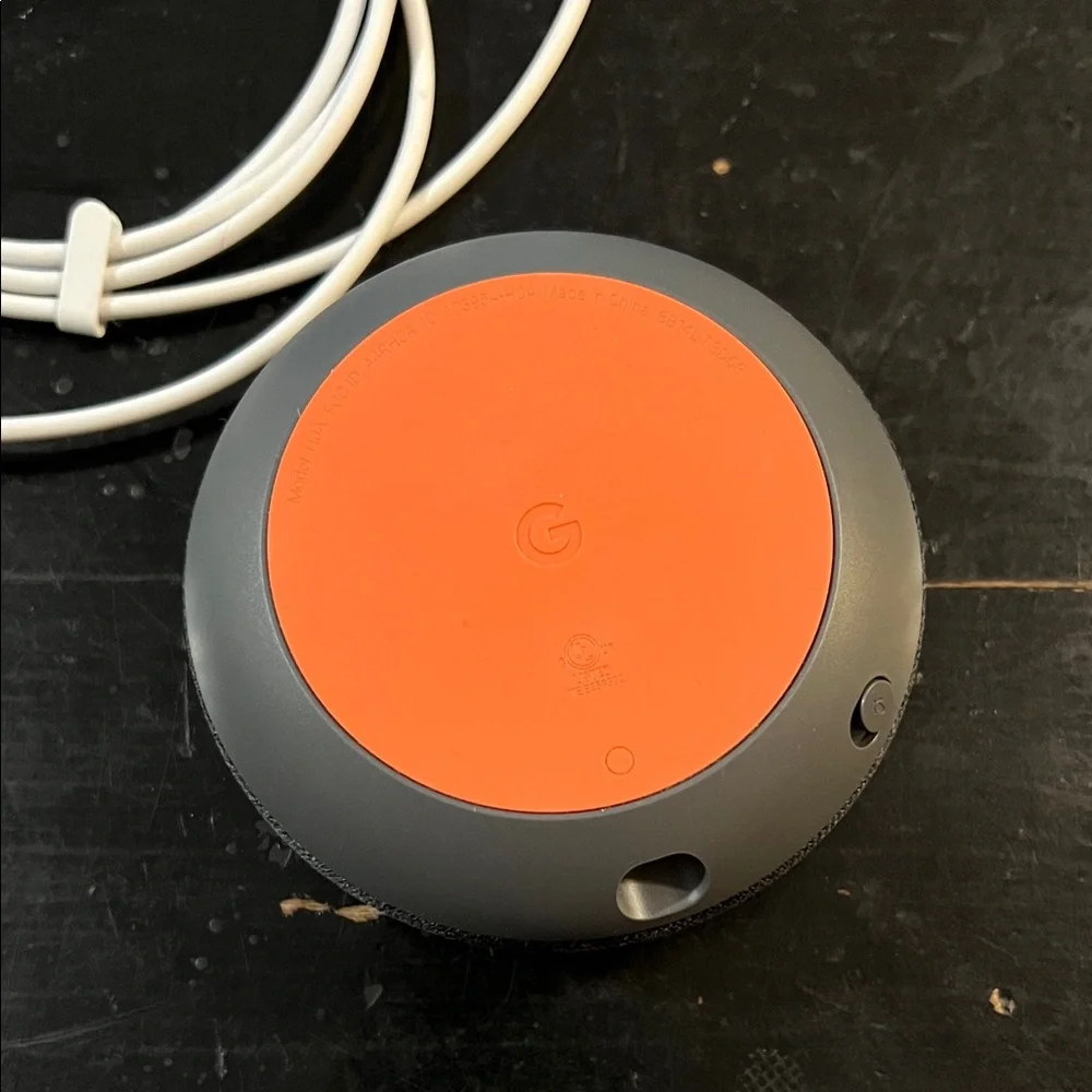 Google Nest Mini in Charcoal with White Cable